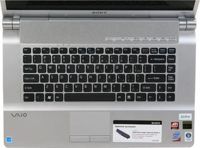 Alt view image 10 of 17 - SONY Laptop VAIO FW Series Intel Core 2 Duo P8400 4GB Memory 250GB HDD ATI Mobility Radeon HD 3650 16.4" Windows Vista Home Premium 64-bit VGN-FW290JQB