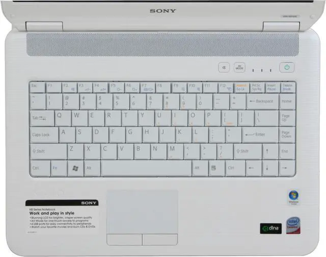 Alt view image 10 of 17 - SONY Laptop VAIO NS Series Intel Core 2 Duo T5800 3GB Memory 250GB HDD Intel GMA 4500MHD 15.4" Windows Vista Home Premium VGN-NS140E/W