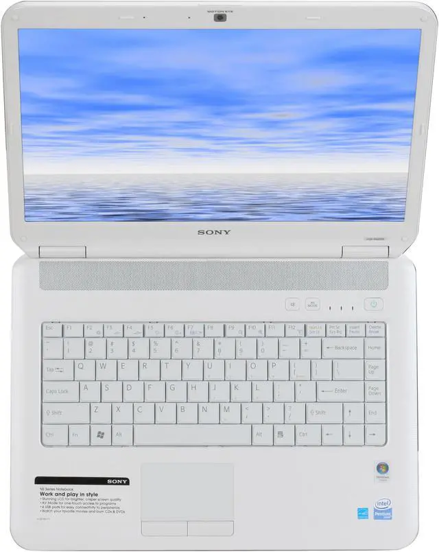 Alt view image 7 of 12 - SONY Laptop VAIO NS Series Intel Pentium T3400 3GB Memory 250GB HDD Intel GMA 4500M 15.4" Windows Vista Home Premium VGN-NS230E/W