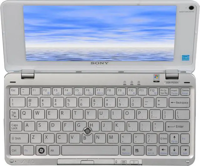 Alt view image 8 of 12 - SONY VAIO P Series VGN-P530H/W Crystal White Intel Atom Z520(1.33 GHz) 8" 2GB Memory 60GB HDD Netbook