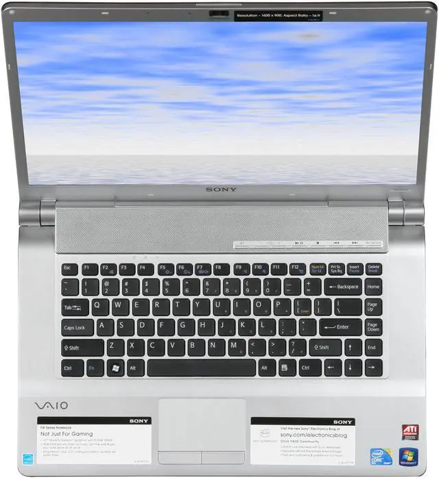 Alt view image 6 of 8 - SONY Laptop VAIO FW Series Intel Core 2 Duo T6600 4GB Memory 500GB HDD ATI Mobility Radeon HD 4650 16.4" Windows 7 Home Premium 64-bit VGN-FW510F/B