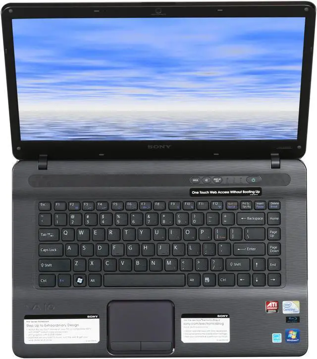 Alt view image 6 of 8 - SONY Laptop VAIO NW Series Intel Core 2 Duo P7450 4GB Memory 400GB HDD ATI Mobility Radeon HD 4570 15.5" Windows 7 Home Premium 64-bit VGN-NW280F/B