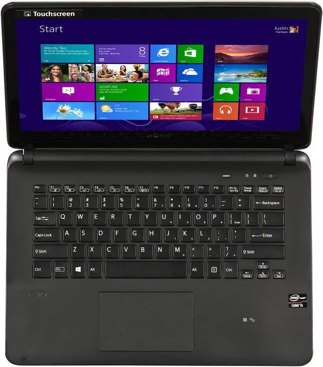 Alt view image 6 of 8 - SONY Laptop VAIO F Series Intel Core i5-3337U 8GB Memory 1TB HDD Intel HD Graphics 4000 14.0" Touch Screen Windows 8 64-Bit SVF14217CXB