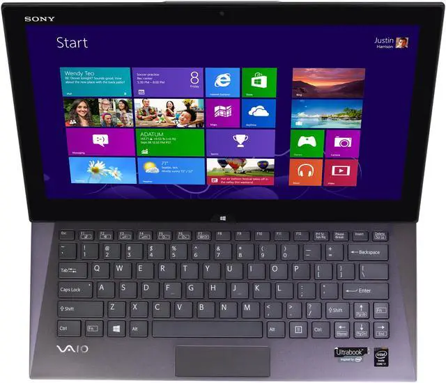 Alt view image 6 of 9 - SONY VAIO Duo 13 Intel Core i7 8GB 256GB SSD 13.3" FHD Touchscreen 2-in-1 Ultrabook/Tablet (SVD13215PXB) - Carbon Black