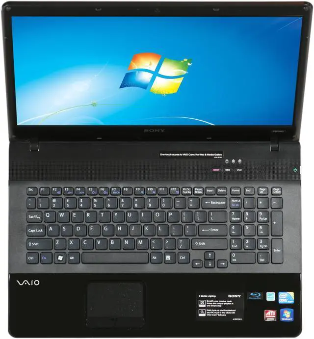 Alt view image 6 of 8 - SONY Laptop VAIO E Series Intel Core i3-350M 4GB Memory 500GB HDD ATI Mobility Radeon HD 5470 17.3" Windows 7 Home Premium 64-bit VPCEC25FX/BI