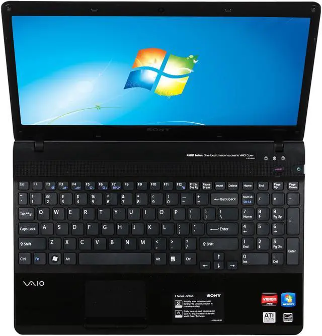 Alt view image 6 of 8 - SONY Laptop VAIO E Series AMD Athlon II P320 4GB Memory 320GB HDD ATI Radeon HD 4250 15.5" Windows 7 Home Premium 64-bit VPCEE23FX/BI