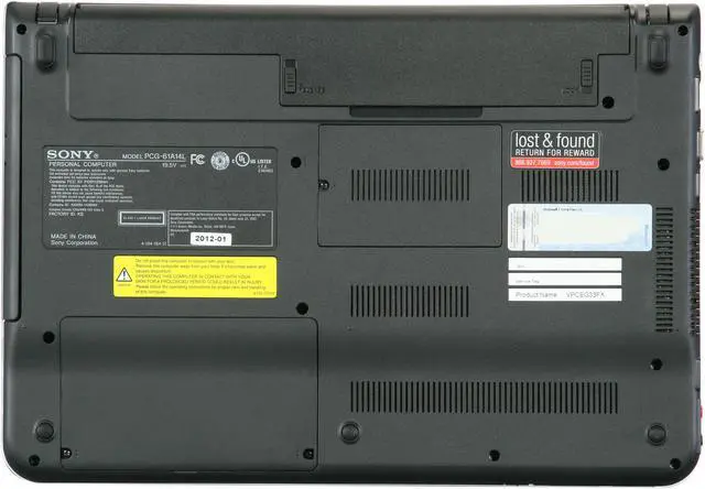 Alt view image 7 of 8 - SONY Laptop VAIO EG Series Intel Core i3-2350M 4GB Memory 640GB HDD Intel HD Graphics 3000 14.0" Windows 7 Home Premium 64-Bit VPCEG33FX/W