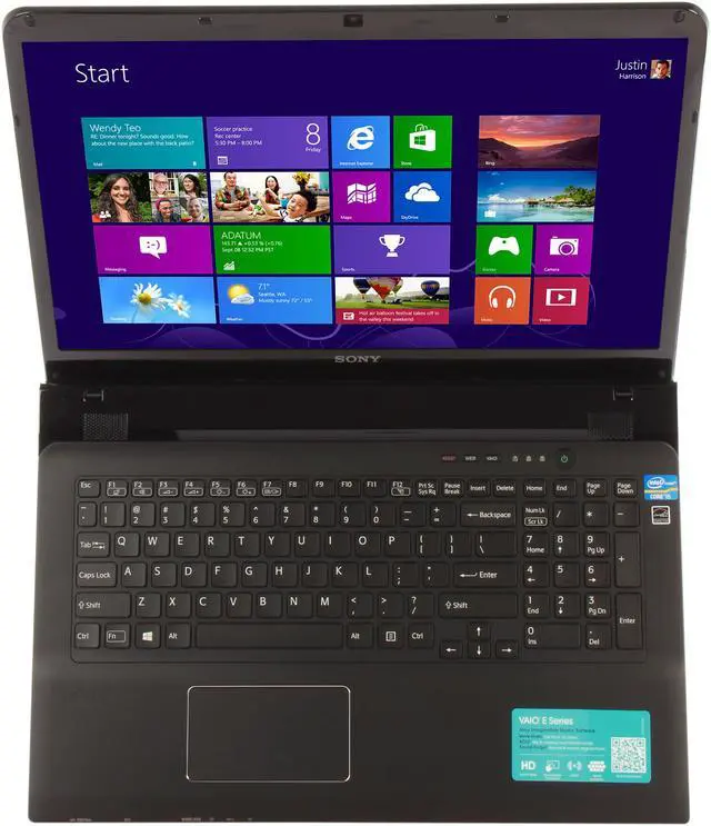 Alt view image 10 of 12 - SONY Laptop VAIO E Series Intel Core i5-3210M 6GB Memory 500GB HDD AMD Radeon HD 7550M 17.3" Windows 8 64-bit SVE1712BCXB