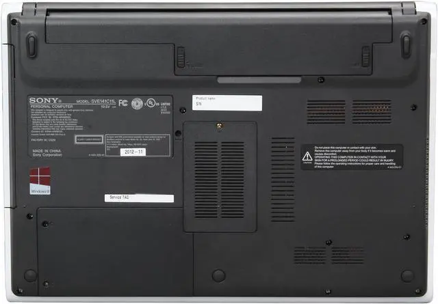 Alt view image 7 of 8 - SONY Laptop VAIO E Series Intel Core i5-3210M 4GB Memory 500GB HDD AMD Radeon HD 7550M 14.0" Windows 8 64-bit SVE1412CCXW