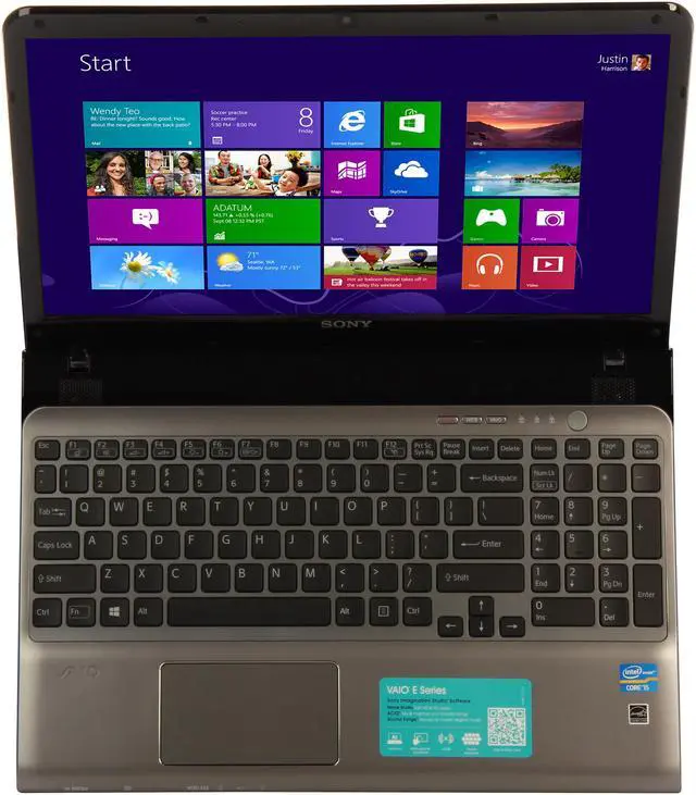 Alt view image 6 of 8 - SONY Laptop VAIO E Series Intel Core i5-3210M 4GB Memory 500GB HDD AMD Radeon HD 7650M 15.5" Windows 8 64-bit SVE1512GCXS
