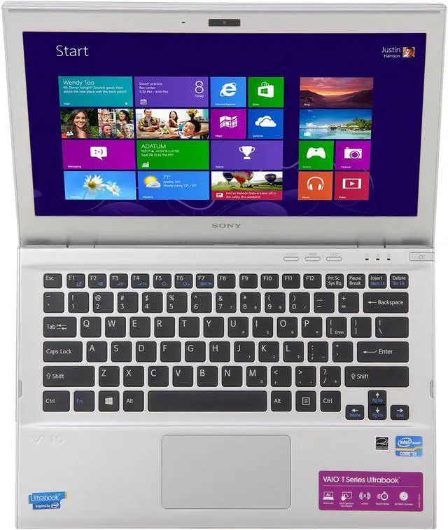 Alt view image 6 of 8 - SONY Ultrabook VAIO T Series Intel Core i3-3217U 4GB Memory 500GB + 32GB MLC Hybrid(5400rpm Hybrid) HDD Intel HD Graphics 4000 13.3" Windows 8 64-bit SVT13122CXS