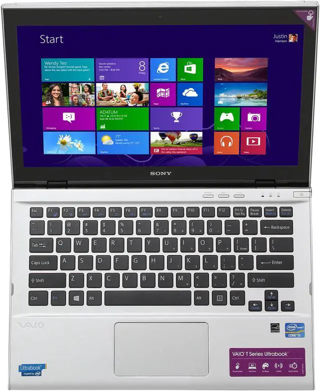 Alt view image 6 of 8 - SONY Ultrabook VAIO T Series Intel Core i5-3317U 6GB Memory 500GB + 32GB MLC Hybrid(5400rpm Hybrid) HDD Intel HD Graphics 4000 13.3" Touch Screen Windows 8 64-bit SVT13126CXS