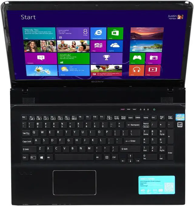 Alt view image 6 of 8 - SONY Laptop VAIO E Series Intel Core i7-3632QM 8GB Memory 1TB HDD Intel HD Graphics 4000 17.3" Windows 8 64-Bit SVE17135CXB