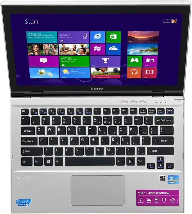Alt view image 6 of 8 - SONY VAIO T Series Intel Core i7-3537U 8GB Memory 256 GB SSD Intel HD Graphics 4000 13.3" Touch Screen 1366 x 768 Thin and Light Ultrabook Windows 8 64-Bit SVT13138CXS