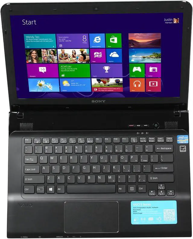 Alt view image 6 of 8 - SONY Laptop VAIO E Series Intel Core i5-3230M 4GB Memory 500GB HDD AMD Radeon HD 7550M 14.0" Windows 8 64-Bit SVE1413RCXB