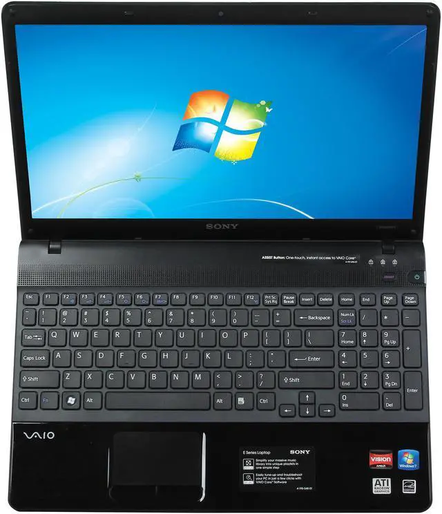 Alt view image 6 of 8 - SONY Laptop VAIO E Series AMD Athlon II P360 4GB Memory 500GB HDD ATI Radeon HD 4250 15.5" Windows 7 Home Premium 64-Bit VPCEE41FX/BJ
