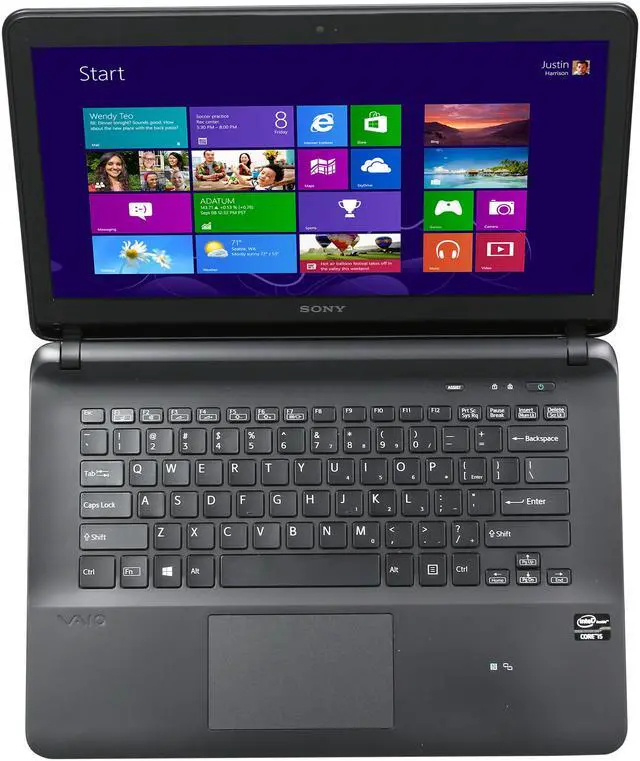 Alt view image 6 of 8 - SONY Laptop VAIO F Series Intel Core i5-3337U 6GB Memory 750GB HDD Intel HD Graphics 4000 14.0" Windows 8 64-Bit SVF14214CXB