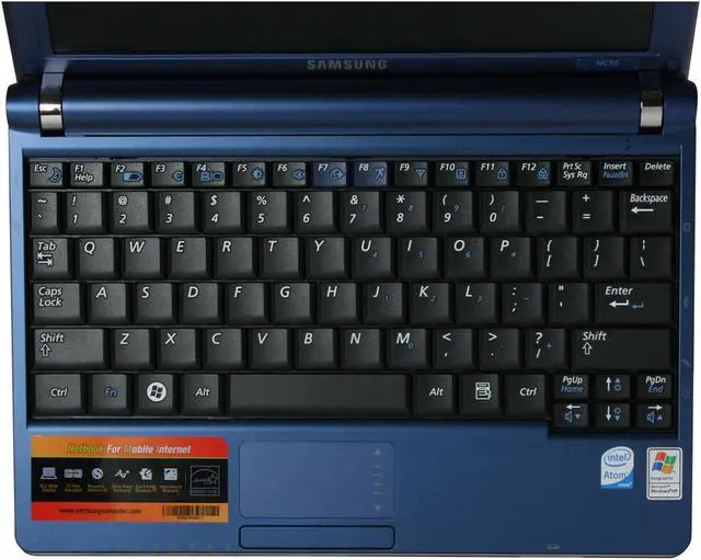 Alt view image 10 of 18 - SAMSUNG NC10-14GB Blue Intel Atom N270(1.60 GHz) 10.2" WSVGA 1GB Memory 160GB HDD Netbook