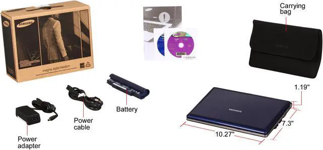 Alt view image 8 of 8 - SAMSUNG NC10-13GB Blue Intel Atom N270(1.60 GHz) 10.1" WSVGA 1GB Memory 160GB HDD Netbook