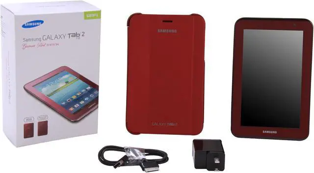 Alt view image 9 of 9 - SAMSUNG Galaxy Tab 2 GT-P3113GRSXAR WiFi 7-inch Tablet Bundle with Case - Garnet Red