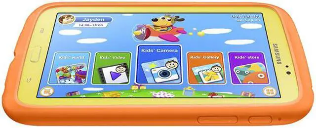 Alt view image 2 of 2 - SAMSUNG Galaxy Tab 3 Kids 1.5GB Memory 7.0" 1024 x 600 Tablet Android 4.2 (Jelly Bean) Yellow with Orange Bumper