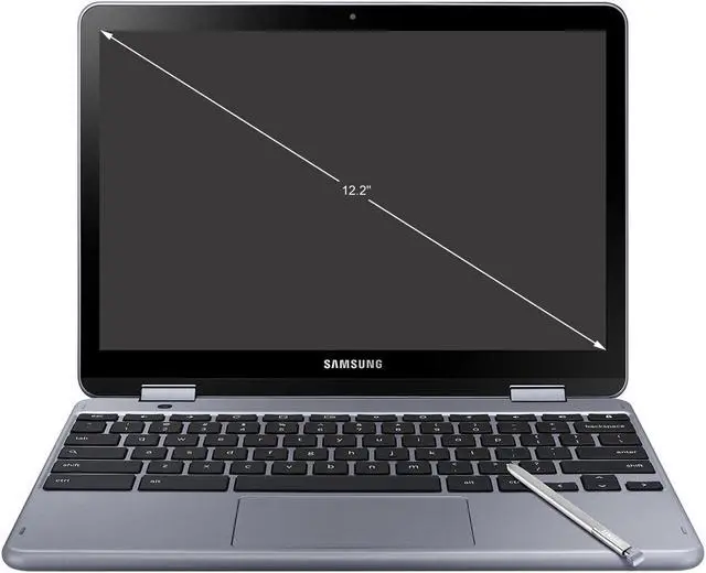 Alt view image 2 of 16 - Samsung Chromebook Plus XE521QAB-K01US 12.2" Touchscreen LCD 2 in 1 Chromebook - Intel Celeron 3965Y 1.50 GHz - 4 GB LPDDR3 - 32 GB Flash Memory - Chrome OS - 1920 x 1200 - Convertible - Stealth Silver