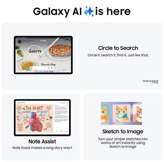 Alt view image 5 of 8 - Samsung Galaxy Tab S10+ 12.4" WQXGA+ 12GB RAM/512GB Storage Android 14 with S-Pen - Platinum Silver