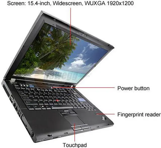 Alt view image 2 of 2 - ThinkPad Laptop T Series Intel Core 2 Duo T7500 2GB Memory 100GB HDD NVIDIA Quadro FX 570M 15.4" Windows Vista Ultimate T61p(646067U)