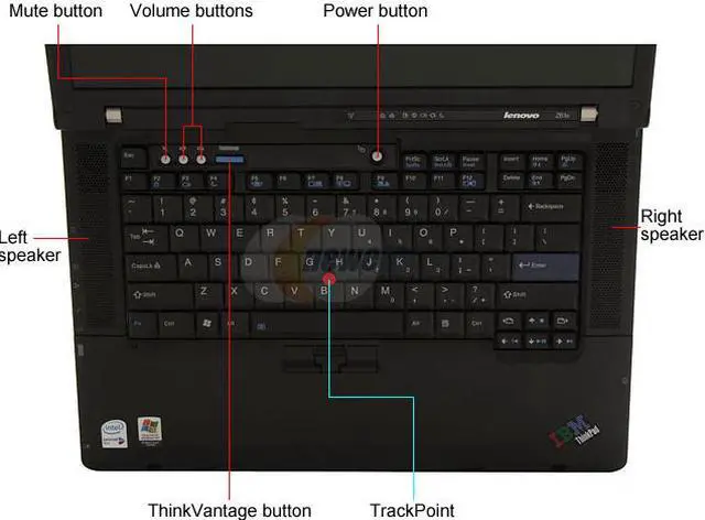 Alt view image 4 of 14 - ThinkPad Laptop Z Series Intel Core 2 Duo T7200 1GB Memory 80GB HDD Intel GMA 950 15.4" Windows XP Professional Z61e(0673BHU)