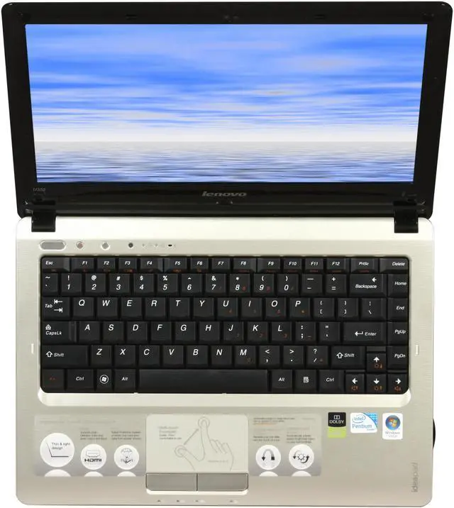Alt view image 6 of 8 - Lenovo Laptop IdeaPad Intel Pentium SU2700 3GB Memory 250GB HDD Intel GMA 4500M 13.3" Windows Vista Home Premium U350(29632HU)