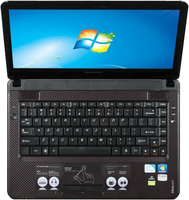 Alt view image 6 of 8 - Lenovo Laptop IdeaPad Intel Pentium SU4100 3GB Memory 250GB HDD Intel GMA 4500MHD 14.0" Windows 7 Home Premium U450p(33892BU)