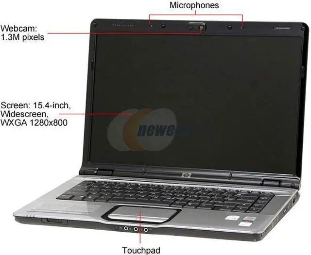 Alt view image 2 of 15 - HP Laptop Pavilion Intel Core Duo T2250 1GB Memory 120GB HDD Intel GMA 950 15.4" Windows XP Media Center dv6120us(RG360UA)