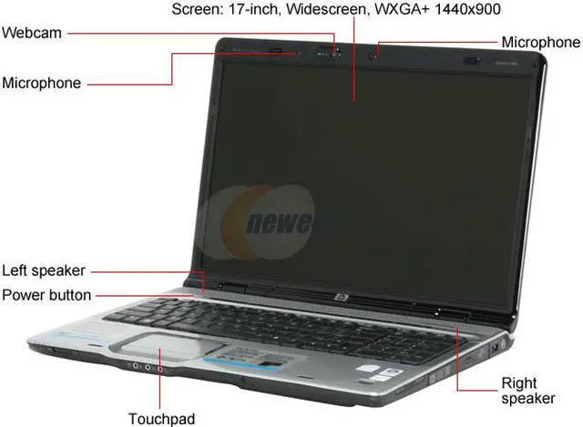 Alt view image 3 of 16 - HP Laptop Pavilion Intel Core 2 Duo T7300 2GB Memory 160GB HDD Intel GMA X3100 17.0" Windows Vista Home Premium DV9535US(RV093UA)
