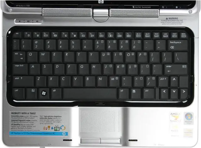 Alt view image 5 of 17 - HP Laptop Pavilion AMD Turion 64 X2 TL-58 2GB Memory 160GB HDD NVIDIA GeForce Go 6150 12.1" Windows Vista Home Premium tx1210us(GA646UA)