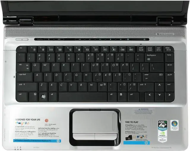 Alt view image 4 of 14 - HP Laptop Pavilion AMD Athlon 64 X2 TK-55 1GB Memory 160GB HDD NVIDIA GeForce 7150M 15.4" Windows Vista Home Premium DV6605US(GS662UA)