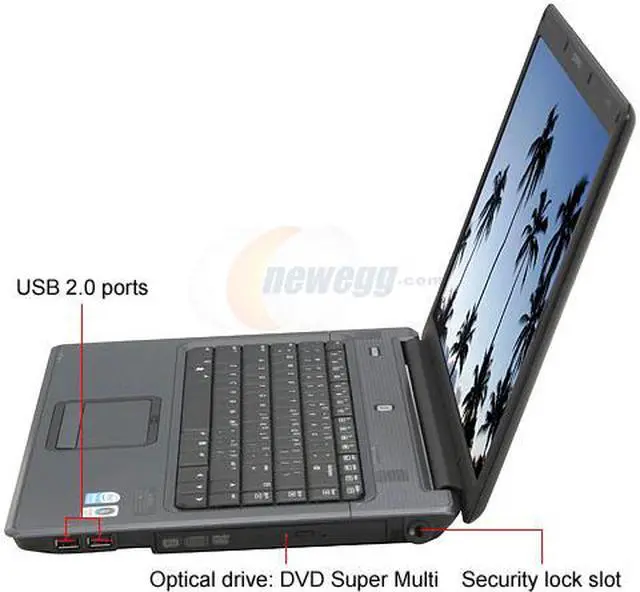 Alt view image 2 of 16 - COMPAQ Laptop Presario Intel Pentium T2330 1GB Memory 120GB HDD Intel GMA X3100 15.4" Windows Vista Home Premium C751NR