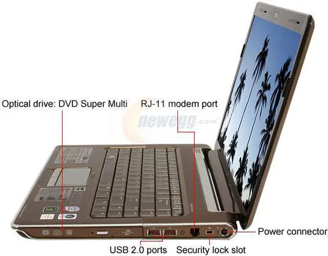 Alt view image 2 of 18 - HP Laptop Pavilion Intel Core 2 Duo P7350 4GB Memory 320GB HDD NVIDIA GeForce 9200M GS 15.4" Windows Vista Home Premium 64-bit dv5-1160us