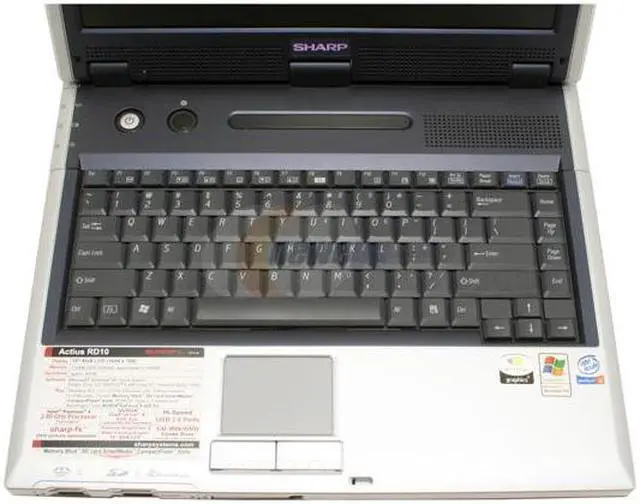 Alt view image 4 of 14 - SHARP Laptop Actius 2.80GHz 512MB Memory 60GB HDD NVIDIA GeForce4 420 Go 15.0" Windows XP Home PC-RD10