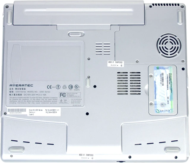 AVERATEC 3200 Series AV3220H1 NoteBook AMD Mobile Athlon XP 2000+ 12.1 ...