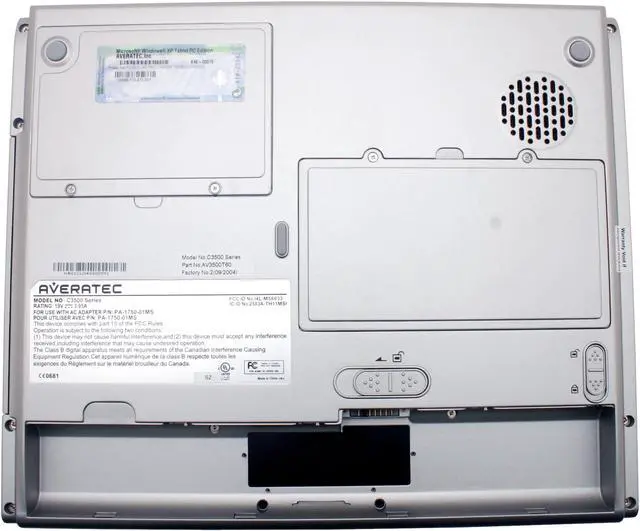 Alt view image 10 of 14 - AVERATEC C3500 512MB Memory 12.1" 1024 x 768 Tablet PC Windows XP Tablet PC Edition