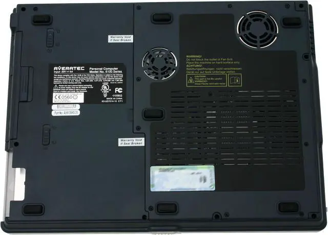 Alt view image 9 of 11 - AVERATEC Laptop 3.00GHz 512MB Memory 60GB HDD ATI Mobility Radeon 9600 15.4" Windows XP Home AV6130HS