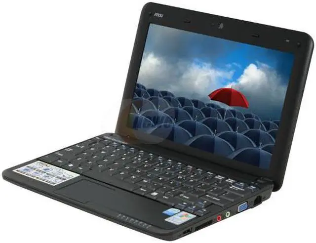 Main image of MSI Wind U100X-075US-IBN2701G08XH Intel Atom N270(1.60 GHz) 10.0" WSVGA 1GB Memory 80GB HDD Netbook