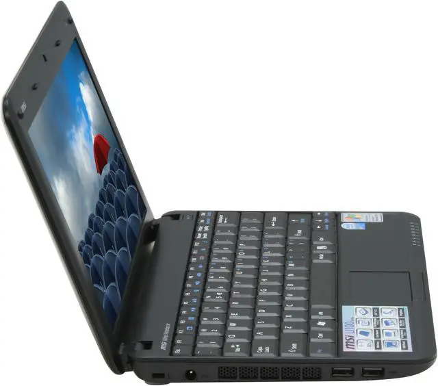 Alt view image 6 of 18 - MSI Wind U100X-075US-IBN2701G08XH Intel Atom N270(1.60 GHz) 10.0" WSVGA 1GB Memory 80GB HDD Netbook