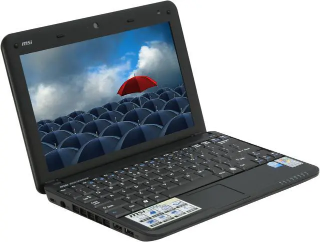 Alt view image 7 of 18 - MSI Wind U100X-075US-IBN2701G08XH Intel Atom N270(1.60 GHz) 10.0" WSVGA 1GB Memory 80GB HDD Netbook