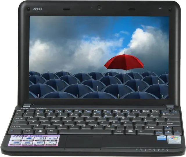 Alt view image 8 of 18 - MSI Wind U100X-075US-IBN2701G08XH Intel Atom N270(1.60 GHz) 10.0" WSVGA 1GB Memory 80GB HDD Netbook