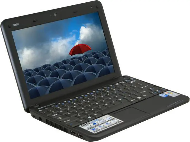 Alt view image 7 of 18 - MSI Wind U100-016US Black Intel Atom N270(1.60 GHz) 10.0" WSVGA 1GB Memory 120GB HDD NetBook