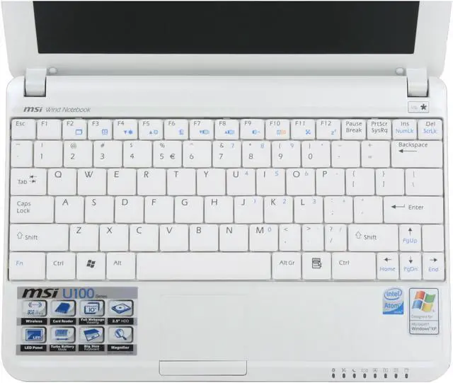 Alt view image 10 of 18 - MSI Wind U100-039US Pink Intel Atom N270(1.60 GHz) 10.0" WSVGA 1GB Memory 80GB HDD NetBook