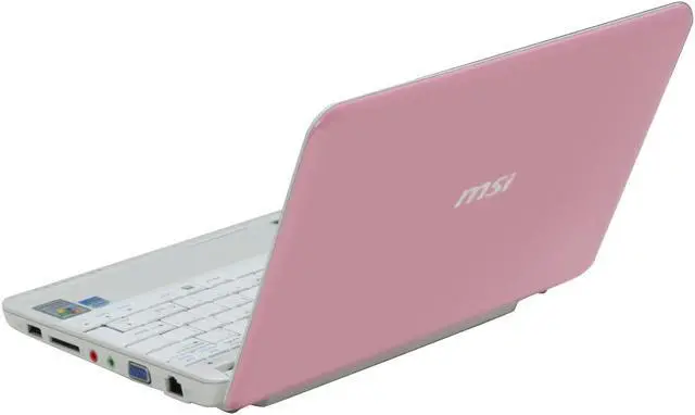 Alt view image 3 of 18 - MSI Wind U100-039US Pink Intel Atom N270(1.60 GHz) 10.0" WSVGA 1GB Memory 80GB HDD NetBook