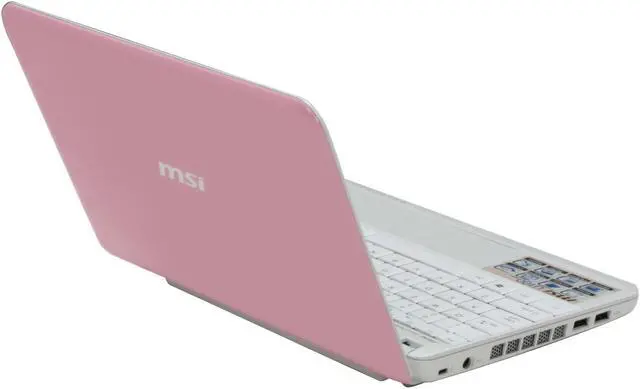 Alt view image 5 of 18 - MSI Wind U100-039US Pink Intel Atom N270(1.60 GHz) 10.0" WSVGA 1GB Memory 80GB HDD NetBook