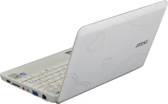 Alt view image 3 of 16 - MSI Wind U100-030US White, with heart design Intel Atom N270(1.60 GHz) 10.0" WSVGA 1GB Memory 120GB HDD NetBook